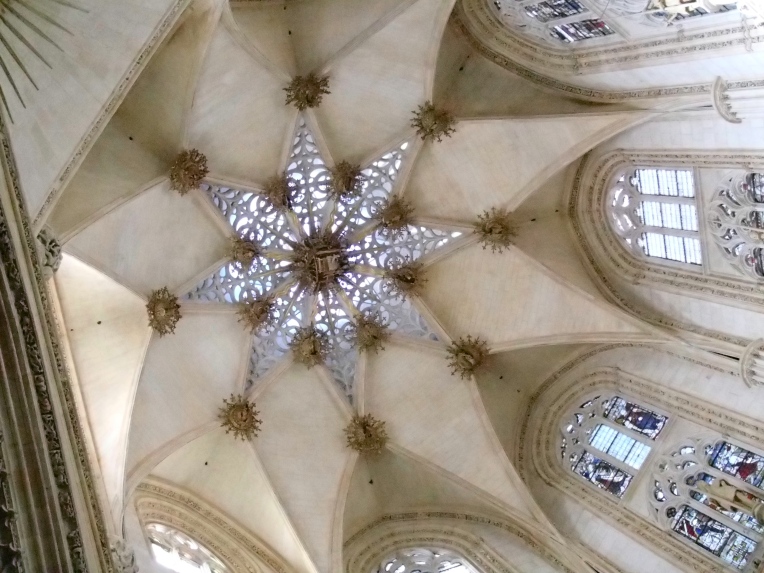 One of the beautiful domes of the 13th century, gothic Cathedral de Santa Maria, Burgos